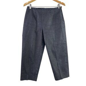 Piazza Sempione Audrey Straight Leg Cropped Pants Womens 10 Gray Flat Front
